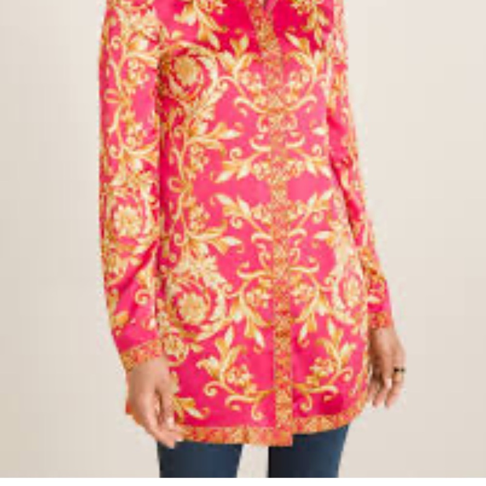Chico’s Gold and Pink Blouse